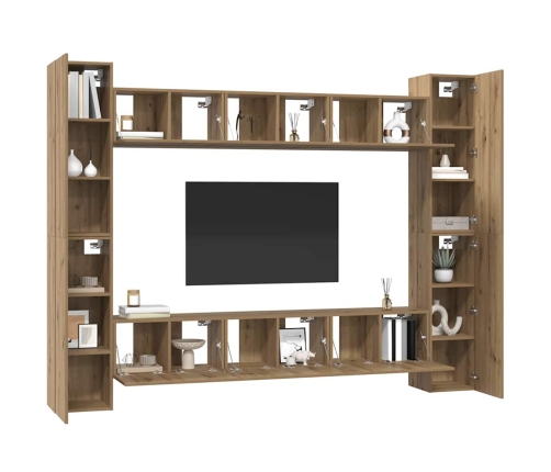 Tv Skapīšu Komplekts 10 Pcs Amatnieku Ozola 30.5 X 30 X 90 Cm Vidaxl