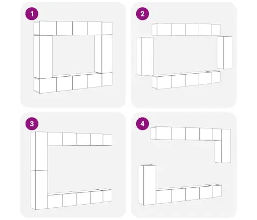 Televizora Skapju Komplekts 8 Pcs Melns Ozols Vidaxl