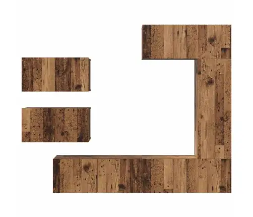 Tv Skapīšu Komplekts 6 Pcs Vecs Koks 30.5 X 30 X 90 Cm Vidaxl