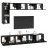 Tv Skapīšu Komplekts 6 Pcs Melns Ozols 30.5 X 30 X 90 Cm Vidaxl