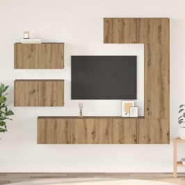 Tv Skapīšu Komplekts 6 Pcs Amatnieku Ozola 30.5 X 30 X 90 Cm Vidaxl