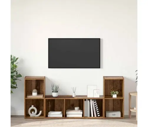 Televizoriaus Spintelė 3 Pcs Ruda 107 X 35 X 37 Cm