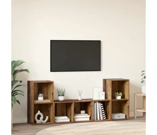 Televizoriaus Spintelė 3 Pcs Ruda 107 X 35 X 37 Cm