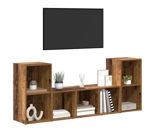 Televizoriaus Spintelė 3 Pcs Ruda 107 X 35 X 37 Cm