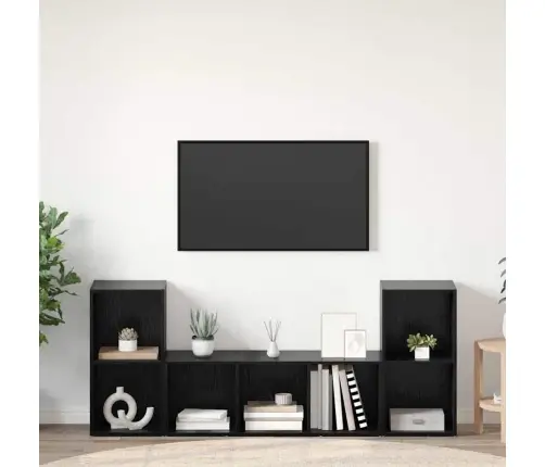 Telerikapi Komplekt Seinale Kinnitatav 3 Pcs Must Tehispuit