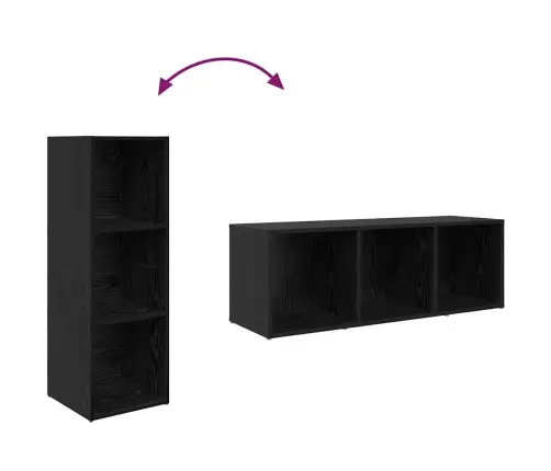 Telerikapi Komplekt Seinale Kinnitatav 3 Pcs Must Tehispuit