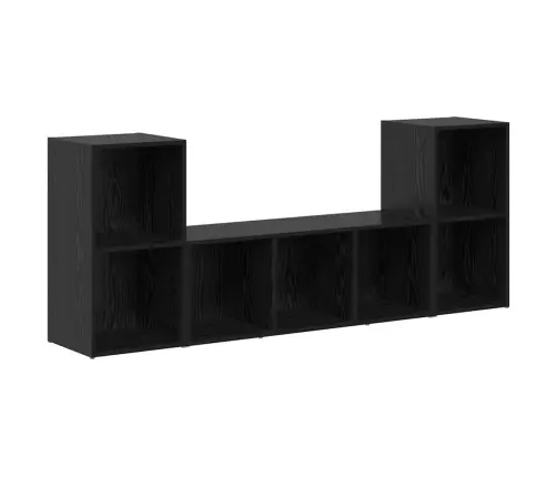 Telerikapi Komplekt Seinale Kinnitatav 3 Pcs Must Tehispuit