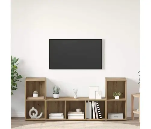 Tv Skapju Komplekts Ar Uzglabāšanu 3 Pcs Brūna 107 X 35 X 37 Cm Vidaxl Tv Skapju Komplekts Ar Uzglabāšanu 3 Pcs Brūna 107 X 35 X 37 Cm Vidaxl