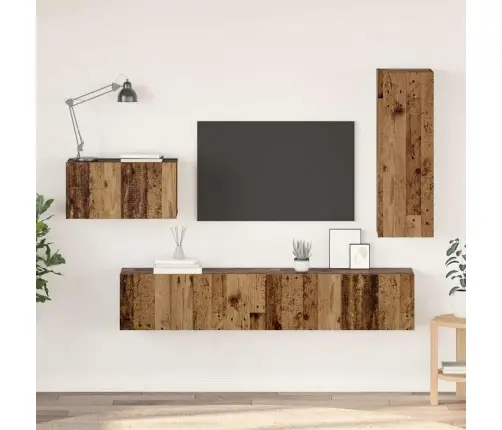 Tv Skapīšu Komplekts 4 Pcs Vecs Koks 30.5 X 30 X 90 Cm Vidaxl Tv Skapīšu Komplekts 4 Pcs Vecs Koks 30.5 X 30 X 90 Cm Vidaxl