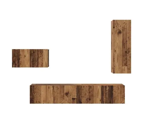 Tv Skapīšu Komplekts 4 Pcs Vecs Koks 30.5 X 30 X 90 Cm Vidaxl Tv Skapīšu Komplekts 4 Pcs Vecs Koks 30.5 X 30 X 90 Cm Vidaxl