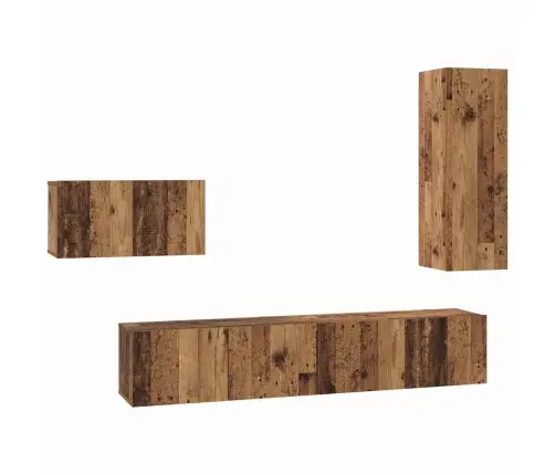 Tv Skapīšu Komplekts 4 Pcs Vecs Koks 30.5 X 30 X 90 Cm Vidaxl Tv Skapīšu Komplekts 4 Pcs Vecs Koks 30.5 X 30 X 90 Cm Vidaxl