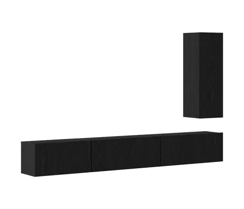 Telerikapi Komplekt Sahtliga 4 Pcs Must Tamm Tehispuit