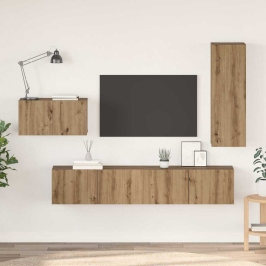 Tv Skapīšu Komplekts 4 Pcs Amatnieku Ozola 30.5 X 30 X 90 Cm Vidaxl