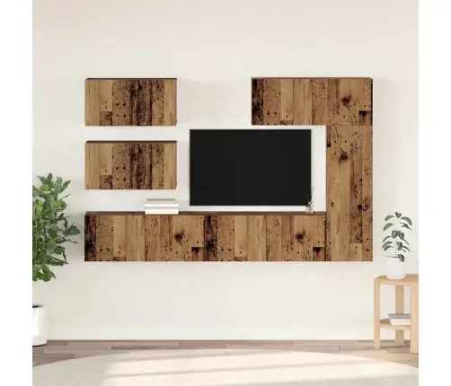 Telerikapi Komplekt 6 Pcs Vana Puit 30.5 X 30 X 90 Cm Tehispuit