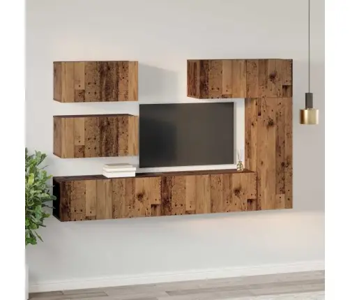 Telerikapi Komplekt 6 Pcs Vana Puit 30.5 X 30 X 90 Cm Tehispuit