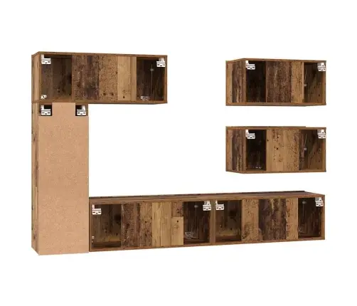 Telerikapi Komplekt 6 Pcs Vana Puit 30.5 X 30 X 90 Cm Tehispuit