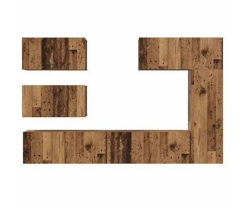 Telerikapi Komplekt 6 Pcs Vana Puit 30.5 X 30 X 90 Cm Tehispuit