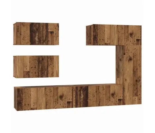 Telerikapi Komplekt 6 Pcs Vana Puit 30.5 X 30 X 90 Cm Tehispuit