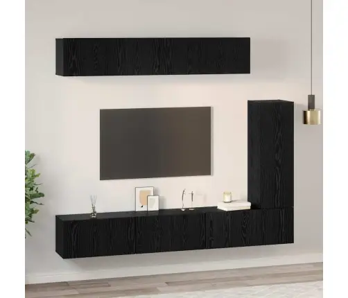 Tv Skapīšu Komplekts 6 Pcs Melns Ozols 30.5 X 30 X 90 Cm Vidaxl Tv Skapīšu Komplekts 6 Pcs Melns Ozols 30.5 X 30 X 90 Cm Vidaxl