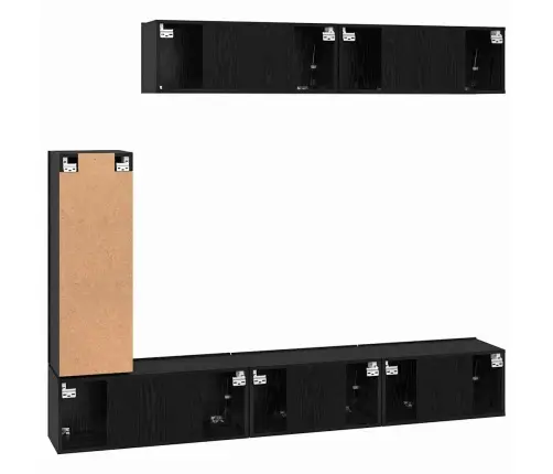 Tv Skapīšu Komplekts 6 Pcs Melns Ozols 30.5 X 30 X 90 Cm Vidaxl Tv Skapīšu Komplekts 6 Pcs Melns Ozols 30.5 X 30 X 90 Cm Vidaxl