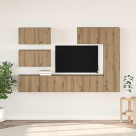 Tv Skapīšu Komplekts 6 Pcs Amatnieku Ozola 30.5 X 30 X 90 Cm Vidaxl