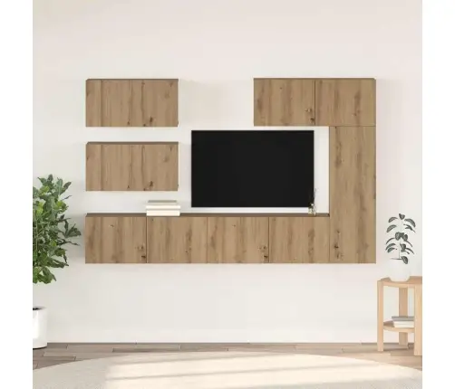 Tv Skapīšu Komplekts 6 Pcs Amatnieku Ozola 30.5 X 30 X 90 Cm Vidaxl