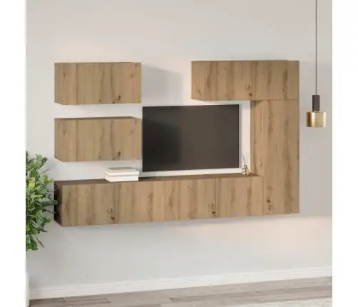 Tv Skapīšu Komplekts 6 Pcs Amatnieku Ozola 30.5 X 30 X 90 Cm Vidaxl