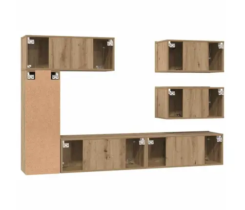 Tv Skapīšu Komplekts 6 Pcs Amatnieku Ozola 30.5 X 30 X 90 Cm Vidaxl