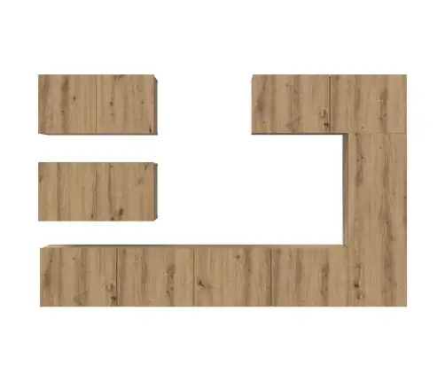 Tv Skapīšu Komplekts 6 Pcs Amatnieku Ozola 30.5 X 30 X 90 Cm Vidaxl