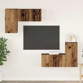 Tv Skapīšu Komplekts 4 Pcs Vecs Koks 60 X 30 X 30 Cm Vidaxl