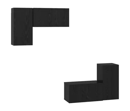 Tv Skapju Komplekts 4 Pcs Melni Ozoli 60 X 30 X 30 Cm Vidaxl