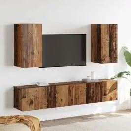 Tv Skapīšu Komplekts 4 Pcs Vecs Koks 160 X 30 X 30 Cm Vidaxl