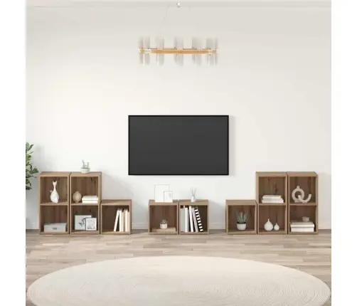 Tv Kapi Komplekt Seinale Kinnitatav 8 Pcs Käsitööpuu Tehispuit