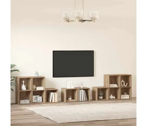 Tv Kapi Komplekt Seinale Kinnitatav 8 Pcs Käsitööpuu Tehispuit