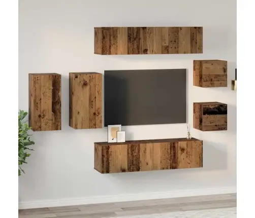 Tv Skapīšu Komplekts 8 Pcs Vecs Koks 30.5 X 30 X 60 Cm Vidaxl