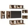 Tv Skapīšu Komplekts 8 Pcs Vecs Koks 30.5 X 30 X 60 Cm Vidaxl