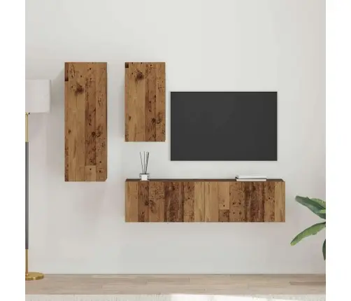 Tv Skapīšu Komplekts 4 Pcs Vecs Koks 30.5 X 30 X 90 Cm Vidaxl