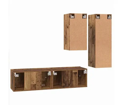 Tv Skapīšu Komplekts 4 Pcs Vecs Koks 30.5 X 30 X 90 Cm Vidaxl