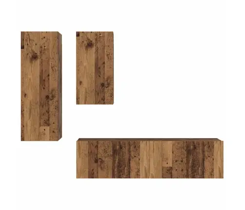 Tv Skapīšu Komplekts 4 Pcs Vecs Koks 30.5 X 30 X 90 Cm Vidaxl