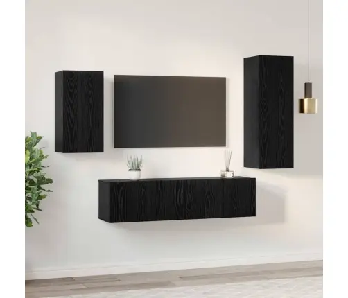 Tv Skapīšu Komplekts 4 Pcs Melni Ozoli 30.5 X 30 X 90 Cm Vidaxl Tv Skapīšu Komplekts 4 Pcs Melni Ozoli 30.5 X 30 X 90 Cm Vidaxl