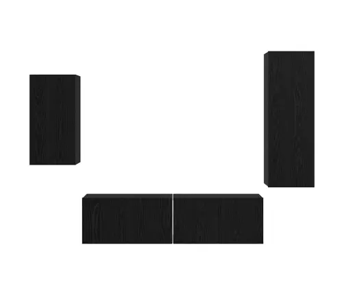 Tv Skapīšu Komplekts 4 Pcs Melni Ozoli 30.5 X 30 X 90 Cm Vidaxl Tv Skapīšu Komplekts 4 Pcs Melni Ozoli 30.5 X 30 X 90 Cm Vidaxl