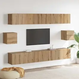 6 Daļu Tv Skapīšu Komplekts Amatnieku Ozols Inženierijas Koks Vidaxl
