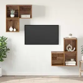 Tv Skapīšu Komplekts 4 Pcs Vecs Koks 37 X 37 X 72 Cm Vidaxl