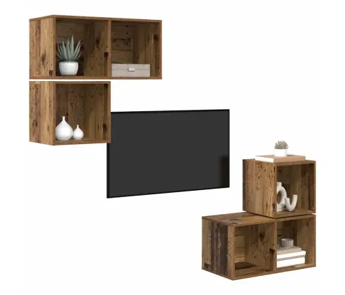 Tv Skapju Komplekts 4 Pcs Veca Koka 37 X 37 X 72 Cm Vidaxl