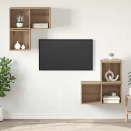 Tv Spintelių Komplektas 4 Pcs Artisano Ąžuolo 37 X 37 X 72 Cm