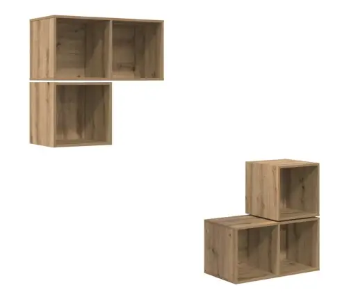 Tv Skapju Komplekts 4 Pcs Amatnieku Ozola 37 X 37 X 72 Cm Vidaxl