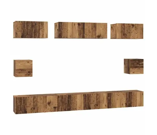 Tv Skapju Komplekts 8 Pcs Vecs Koks Vidējs 30.5 X 30 X 30 Cm Vidaxl