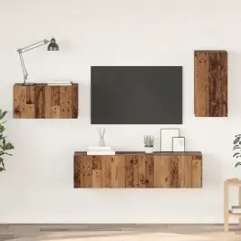 Tv Skapīšu Komplekts 4 Pcs Vecs Koks 30.5 X 30 X 60 Cm Vidaxl