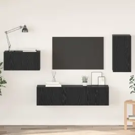 Tv Skapīšu Komplekts 4 Pcs Melns Ozols 30.5 X 30 X 60 Cm Vidaxl