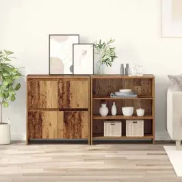 Šoninės Lentynos 2 Pcs Sena Mediena 70 X 41 X 75 Cm